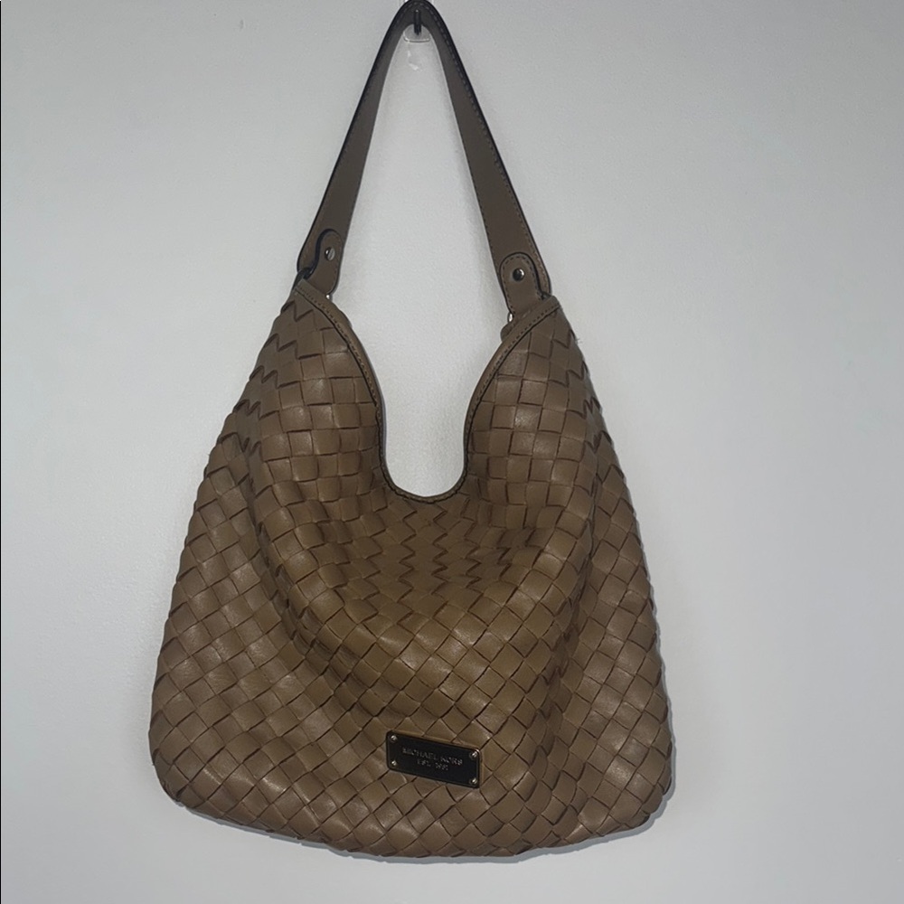 Michael Kors Brown Hobo Bag with Curved Design